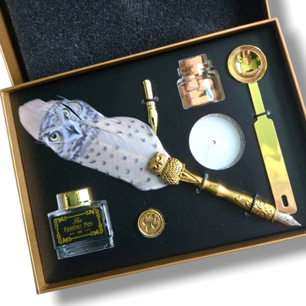 Feather Quill / Wax Seal Set